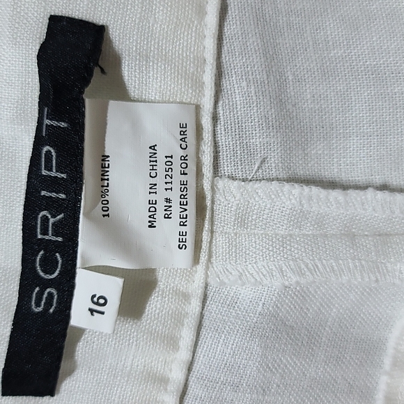 Script 100% linen capris - Picture 7 of 8